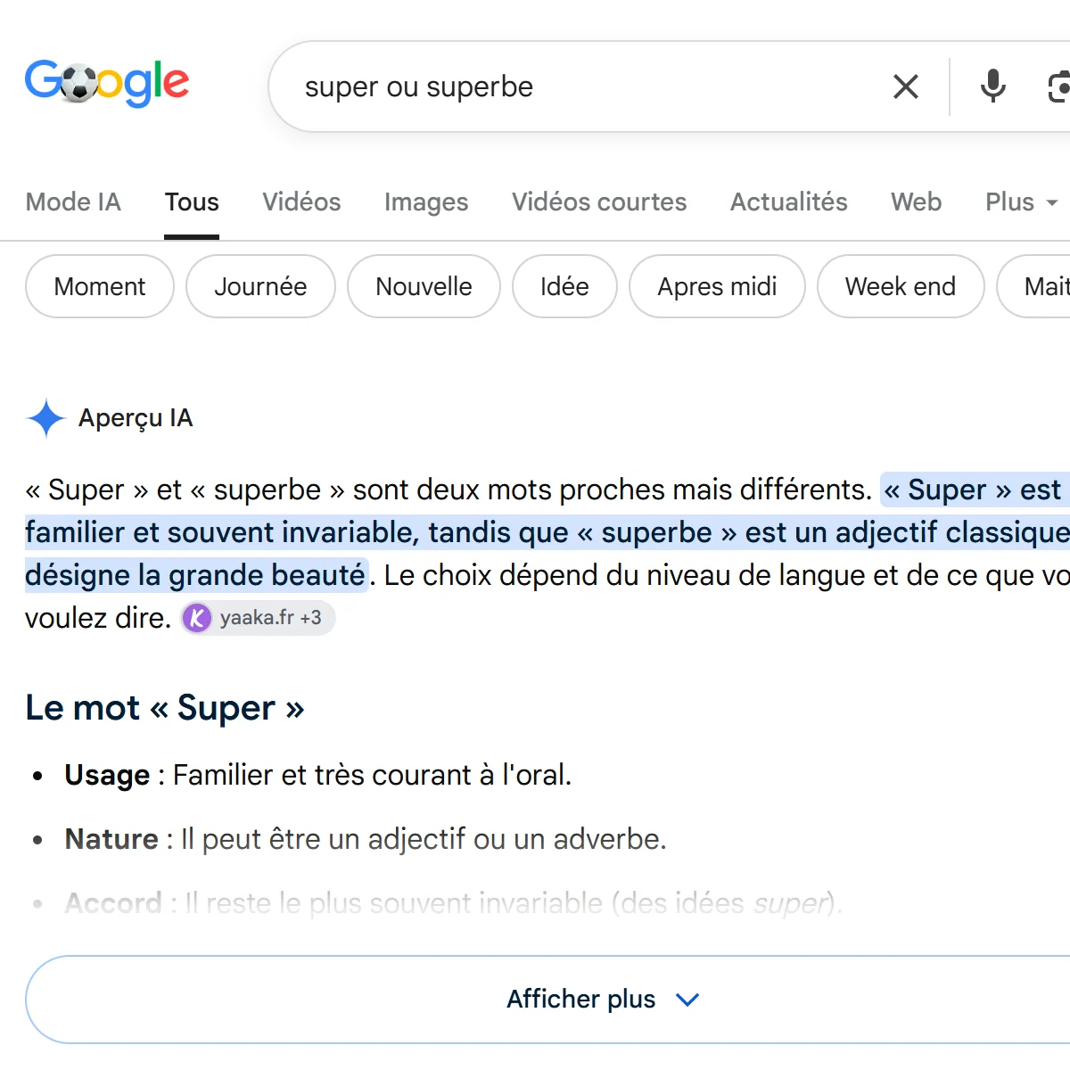 Et sur Google ?