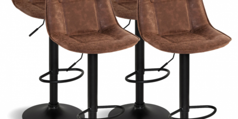 Lot de 4 tabourets DENVER marron vintage IDMarket