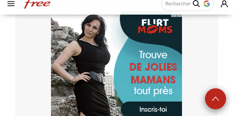 La pub chez Free, le site