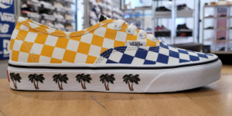 VANS AUTHENTIC CHOLET checkboard navy/yellow - 70.00€ sur Bitume Cholet