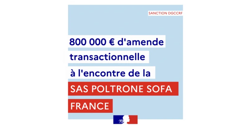 Amende transactionnelle à l'encontre de la SAS POLTRONESOFA FRANCE