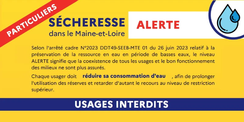 Restrictions en eau en Maine-et-Loire