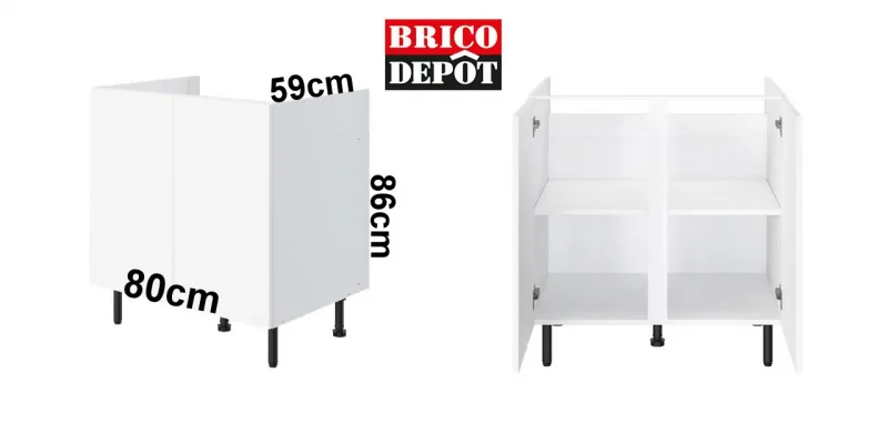Meuble bas 2 portes cuisine Cholet