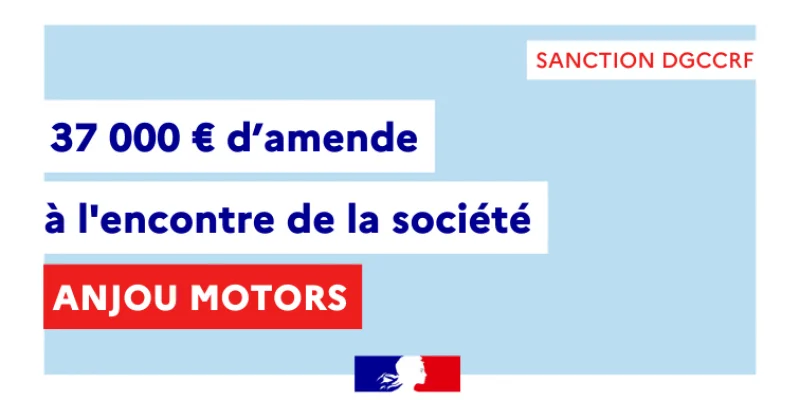 Amende administrative d'un montant total de 37 000 euros à l'encontre de la SASU ANJOU MOTORS
