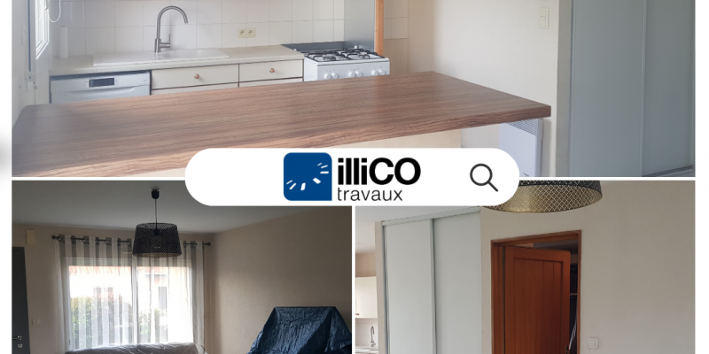 Rénovation à Cholet, de la cuisine, de la salle à manger et du salon