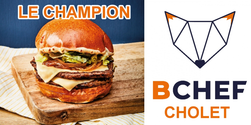 Burger Cholet : Le Champion(versions : classic, halal, veggie)