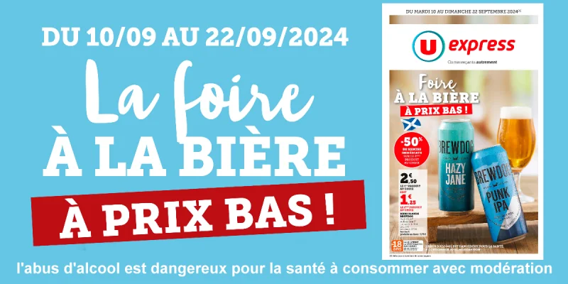 Foire à la bière à Cholet, chez U express, du mardi 10 au dimanche 22 septembre ðº