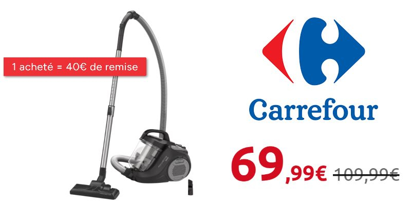 Promo aspirateur traineau sans sac Cholet -36% promo Carrefour