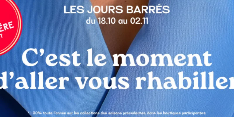 Les Jours Barrés Automne : des promos jusqu'à -50% parmi 24 boutiques