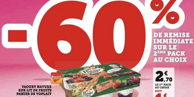 Promo yaourt Cholet -60% de remise sur le 2ème pack promo U express Cholet