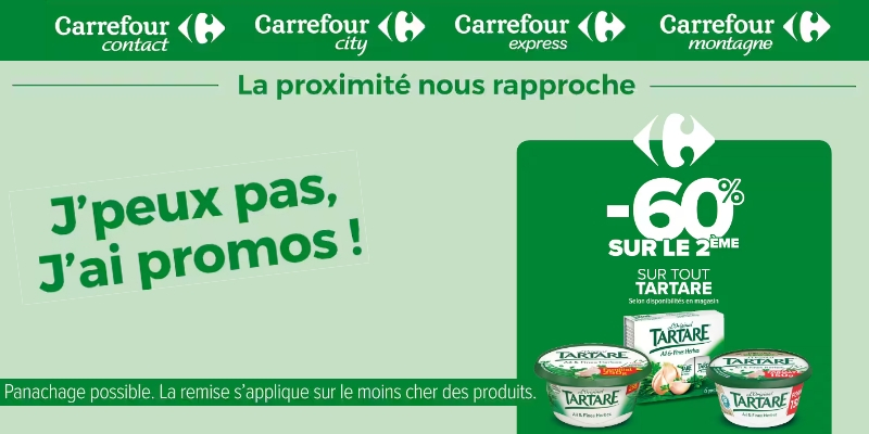 Promo Tartare Cholet, le 2ème à -60% | Carrefour