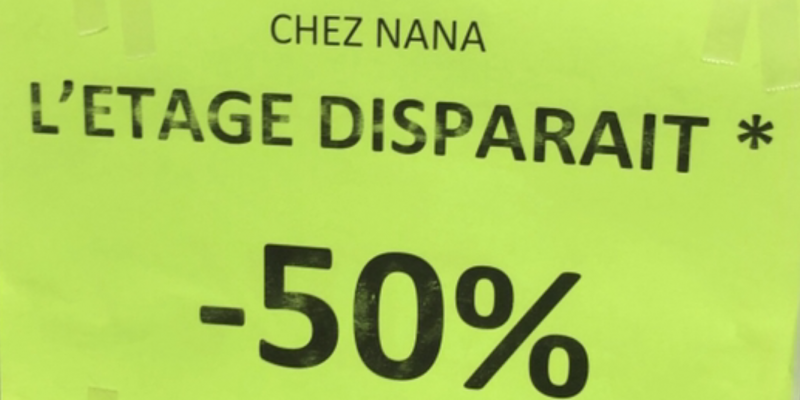 Soldes sur de nombreux articles Chez Nana Cholet