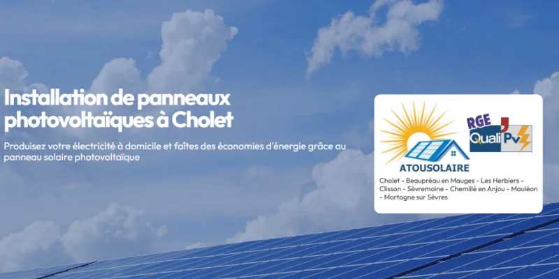 Création du site web d'Atousolaire, installateur de panneaux photovoltaïques