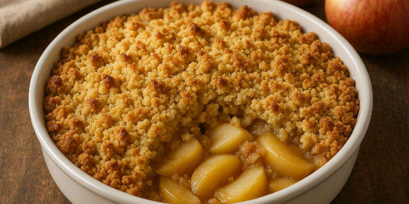 Recette crumble aux pommes pour environ 6 personnes