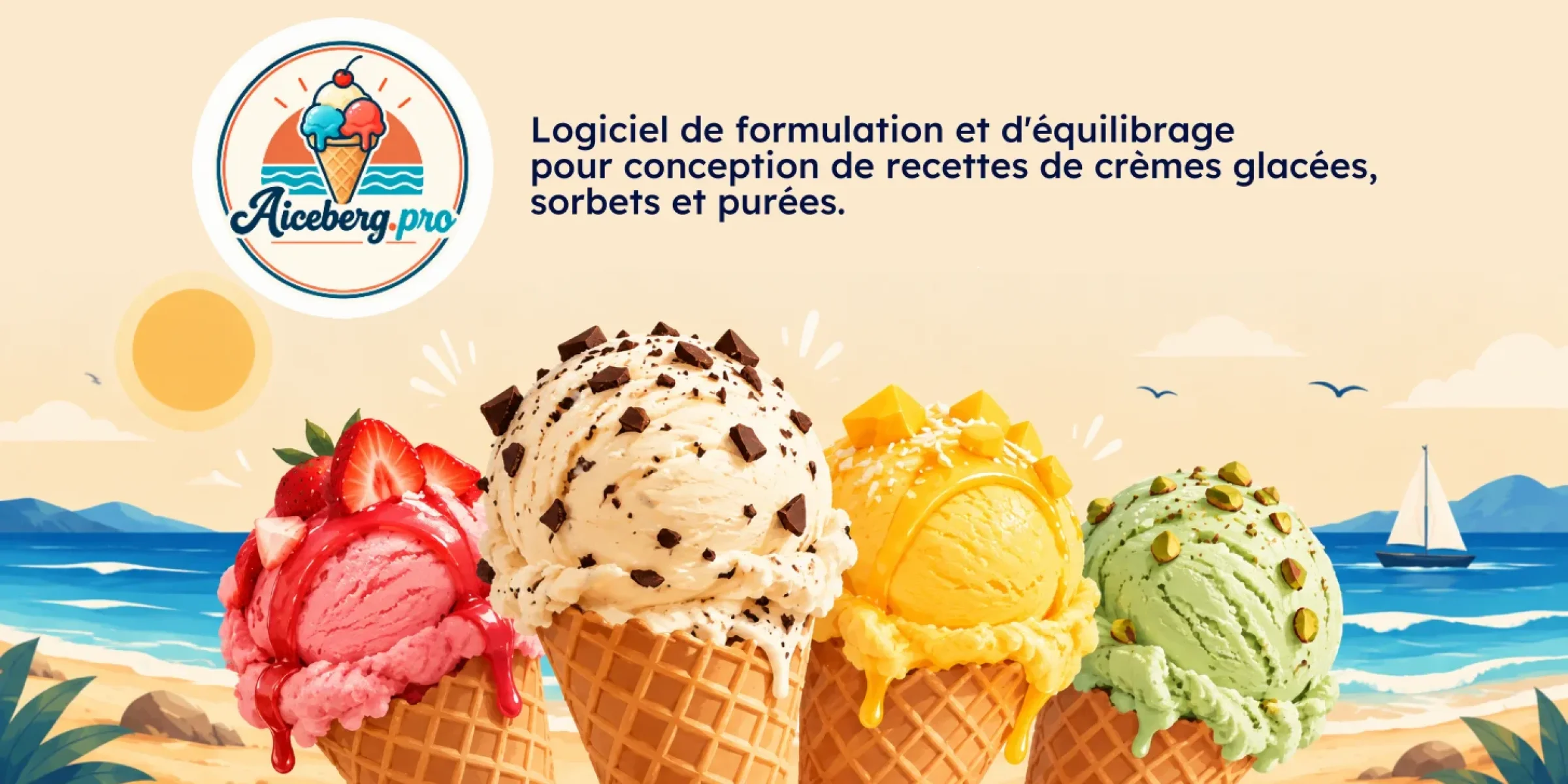 A.ICEBERG-PRO : logiciel de formulation et d’équilibrage pour recettes de crèmes glacées, sorbets et purées