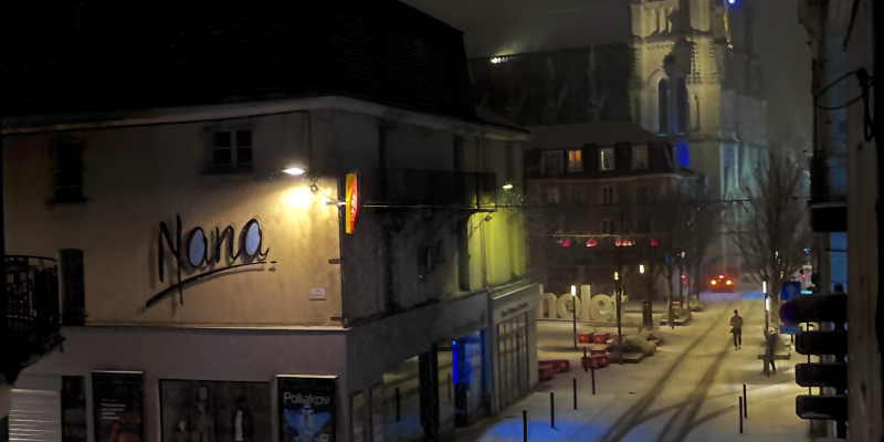 Centre-Ville de Cholet sous la neige. C’est rare !