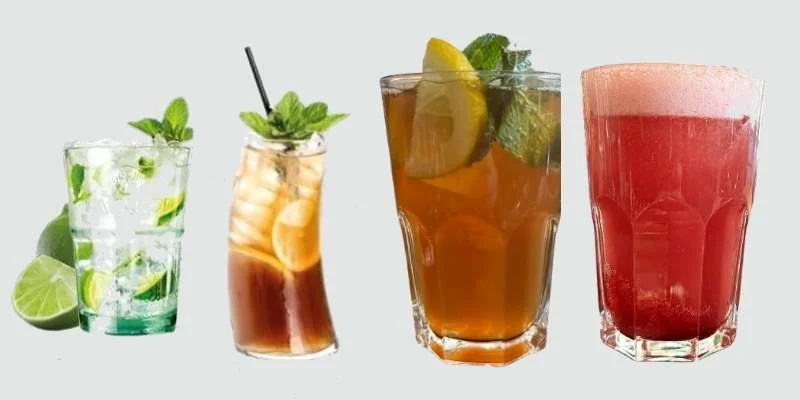 Cocktails sans alcool : Virgin mojito, Virgin pina colada, Tutti frutti, Exotica, Virgin spritz
