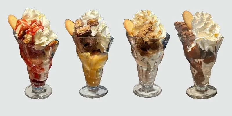 Coupes, glaces et sorbets : Cheese cake, Sniker, American cookie, Bueno, Copa cabana