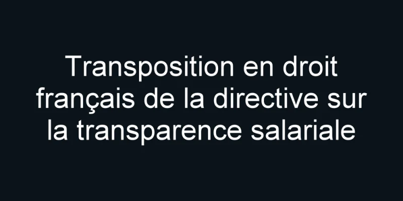 Employeurs : comment anticiper la transposition en droit français de la directive sur la transparence salariale ?