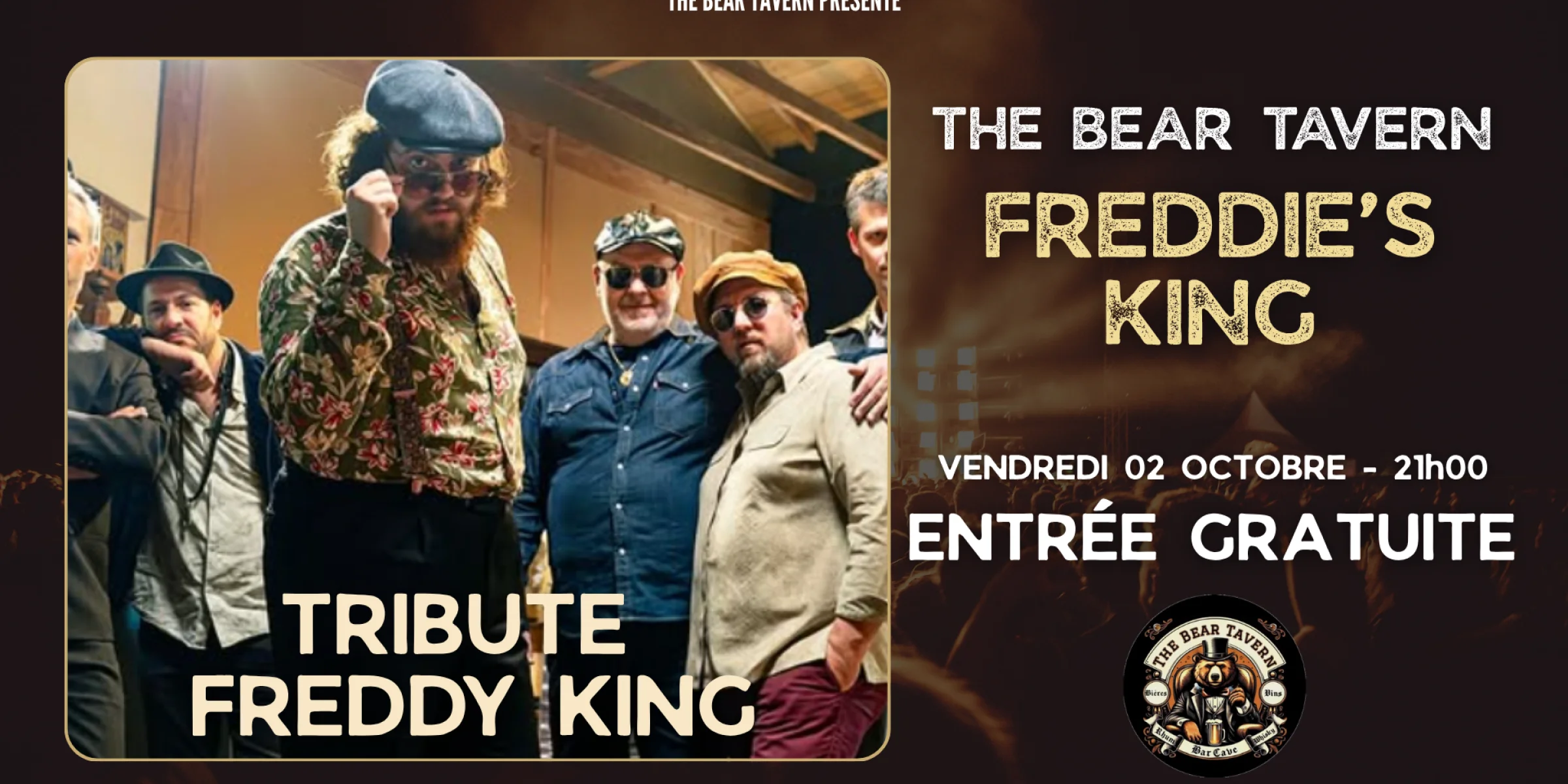 Concert Parthenay : Freddie's King (Tribute Freddie King) à The Bear Tavern