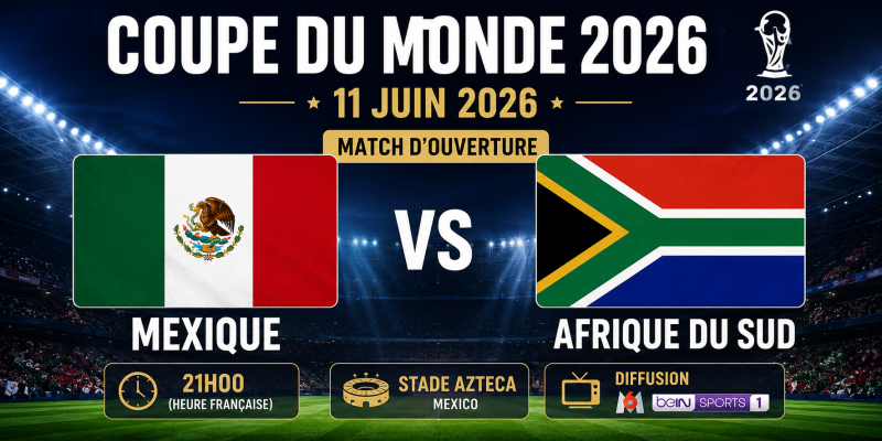 Mondial 2026, 11 juin : Mexique - Afrique du Sud