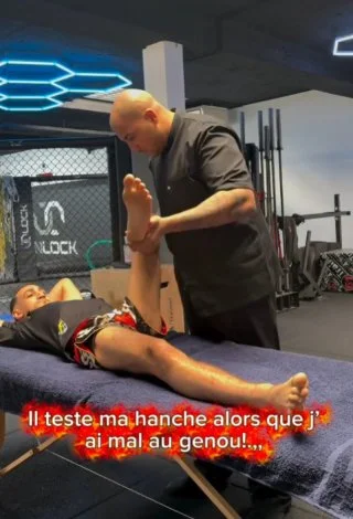 Prise en charge d’un boxeur suite à des douleurs au genou.
