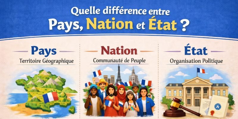 Quelle différence entre pays, nation et État ?