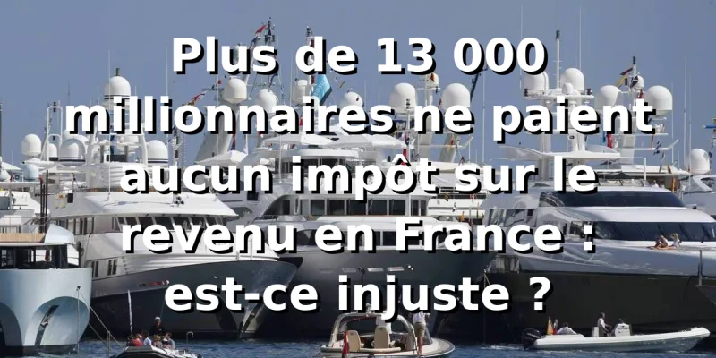 Question du jour. Plus de 13 000 millionnaires ne paient aucun impôt sur le revenu en France : est-ce injuste ?