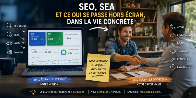 SEO, SEA et ce qui se passe hors écran, dans la vie concrète