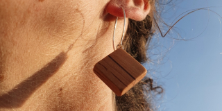 Boucles d'oreilles en bois _ "les carrées"