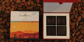 Coffret chocolat Nantes : boite de 20 carrés - Noir Origines
