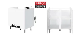 Meuble bas 2 portes cuisine Cholet