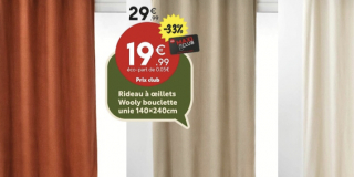 Promo rideau à œillets Cholet - 33% Maxi Bazar