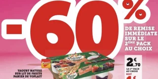 Promo yaourt Cholet -60% de remise sur le 2ème pack promo U express Cholet