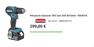 Perçeuse visseuse 18V MAKITA cholet