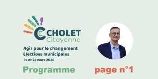 Élections municipales 2026 Cholet Citoyenne : Agir pour le changement programme page n°1